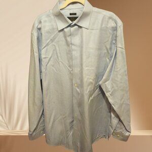 JOS. A. BANK Reserve Collection Dress Shirt | Blue Microcheck | 17.5 x 36